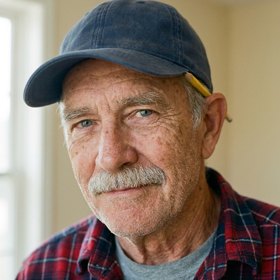 Frank the Plumber in his navy cap